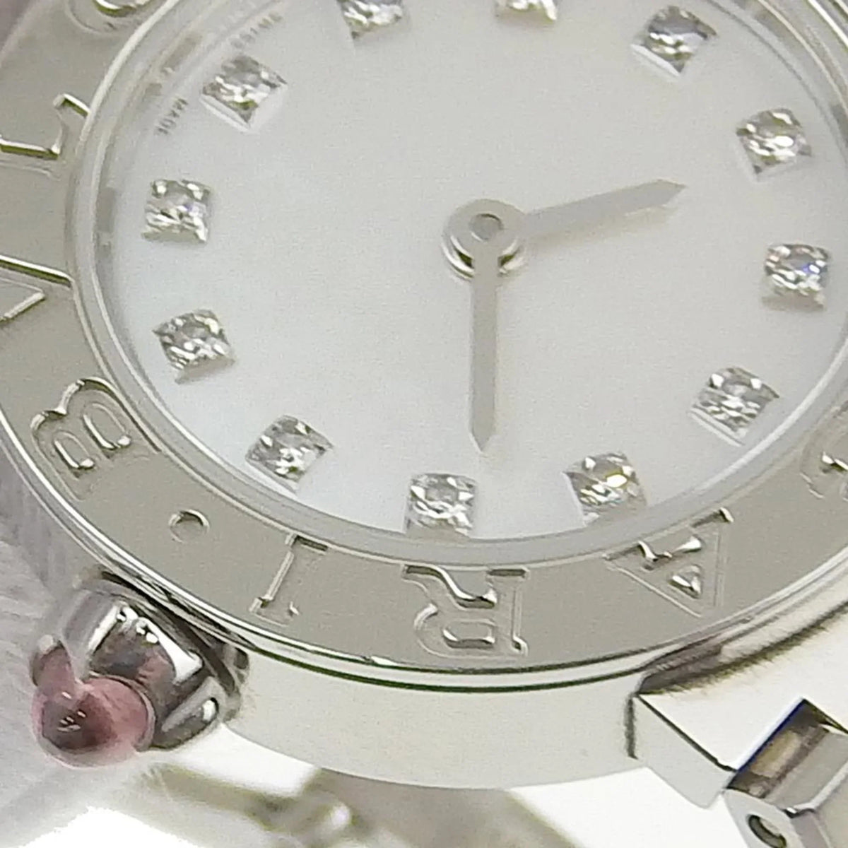 Diamond Pre-Owned 103095 Bulgari (Like Battery Shell of Dial Watch Pearl New) Mother 12P BB23S BVLGARI
