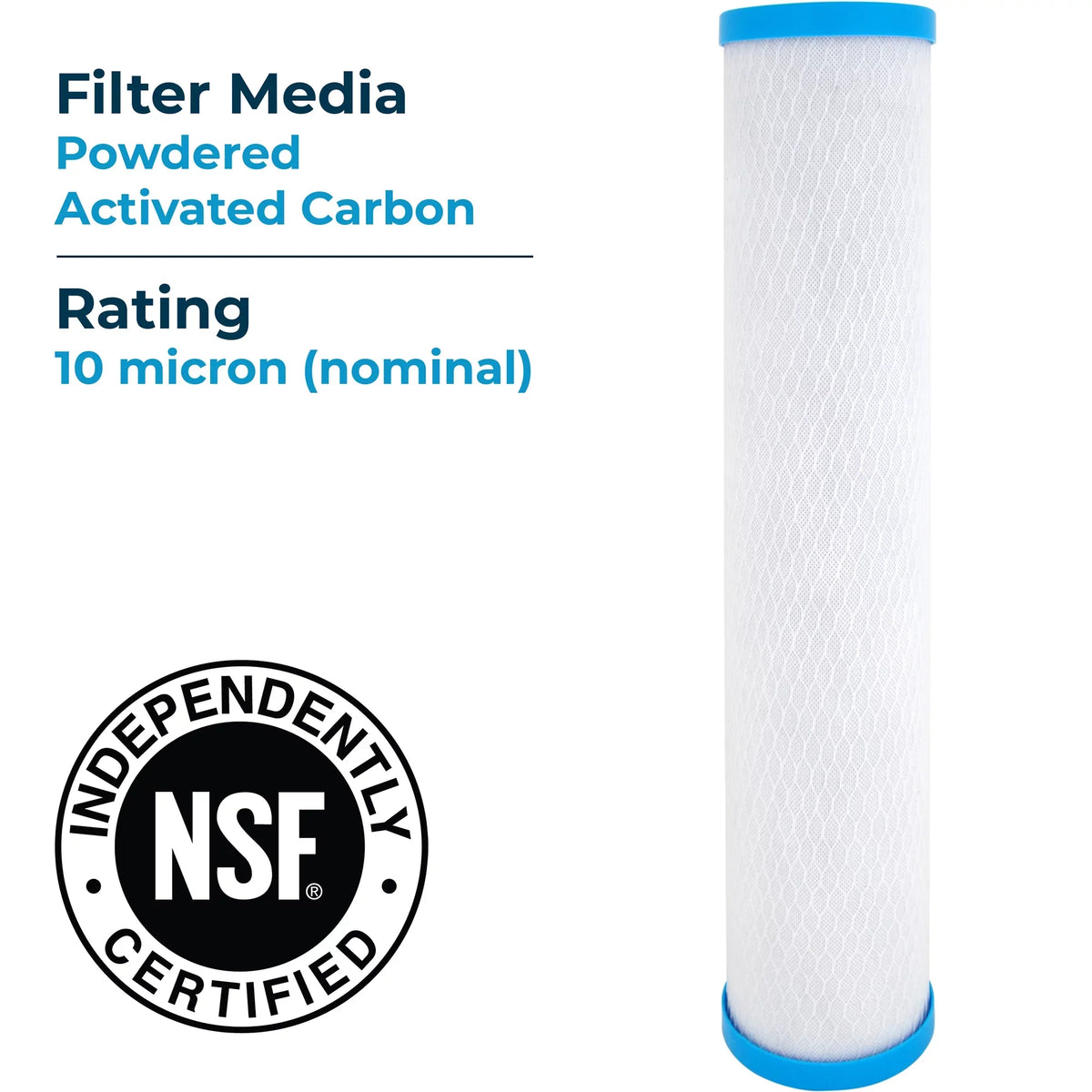 SpiroPure 4.5" Carbon NSF liquid Block PAC Micron Filter, 10 x 20 Pack) (4