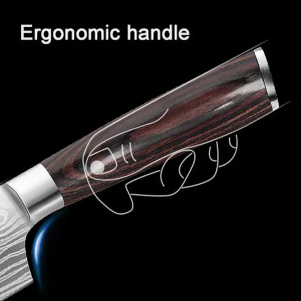 Ergonomic for Gift Carbon Chef DFITO Kitchen Steel Stainless Restaurant Knife, Knives,High or and Professional Blade, Ultra 3PCS Knife Home Handle Box Sharp Set, Chefs