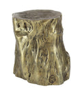 Grain with Carved Gold Table, x Finish 19"H Inspired Log Eclectic Wood Accent 18"W Chopped DecMode Gold Tree