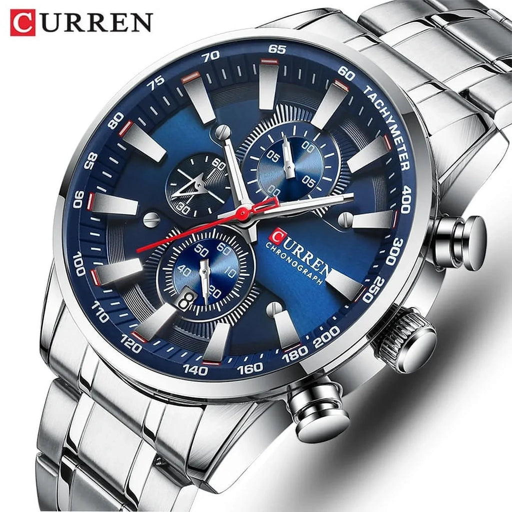 Wrist for Watch Sport Men Men’s Relogio Masculino Date Luxury Top Waterproof Black Chronograph Brand Watches Silver Watches New Quartz