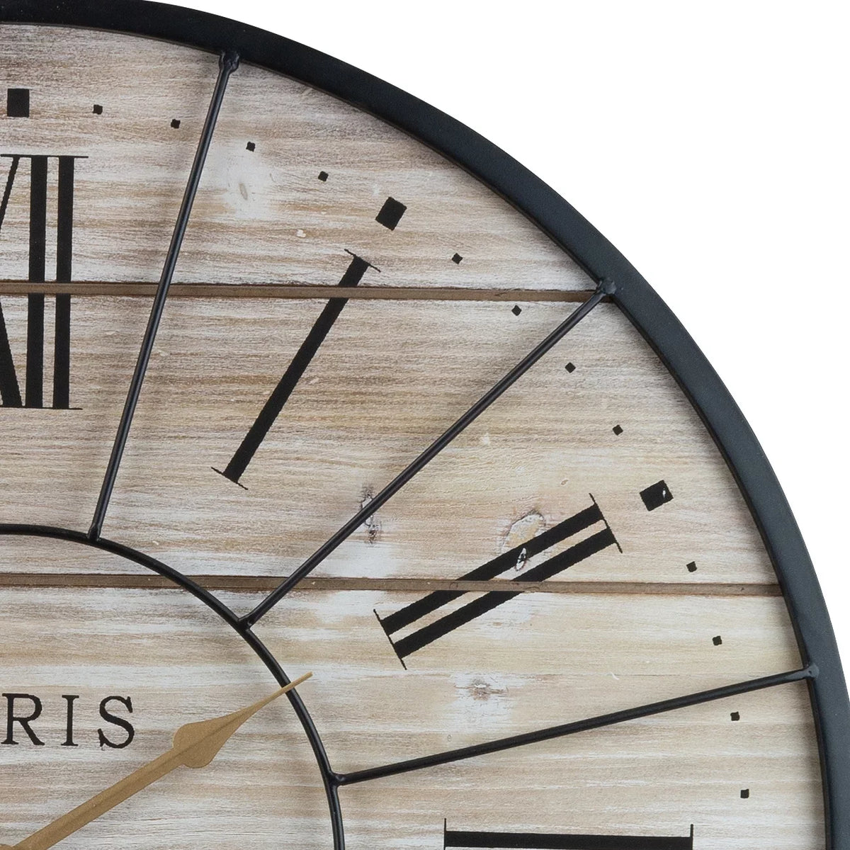 Clock, French Wall Ideal Decor for Metal Sorbus Roman Living Paris Analog Oversized Centurion Parisian Hands, Clock, Wood Large Round Rustic Farmhouse Country 24” Decorative Room, Numeral Modern