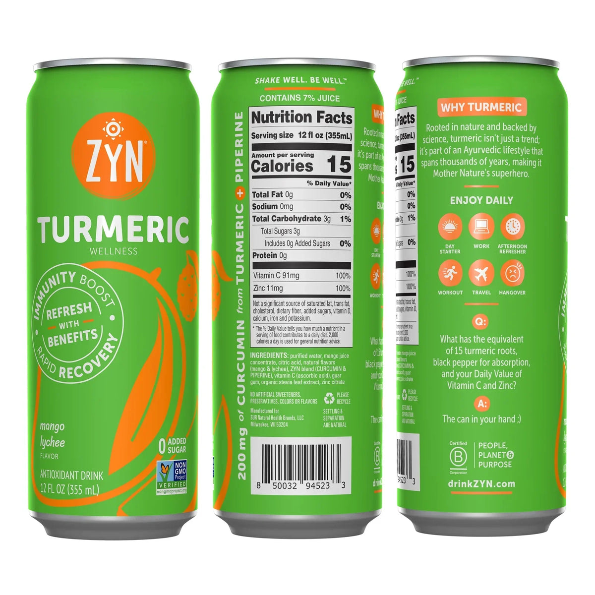Immunity Recovery (6 Turmeric Wellness & Mango pack) Drinks ZYN - Lychee