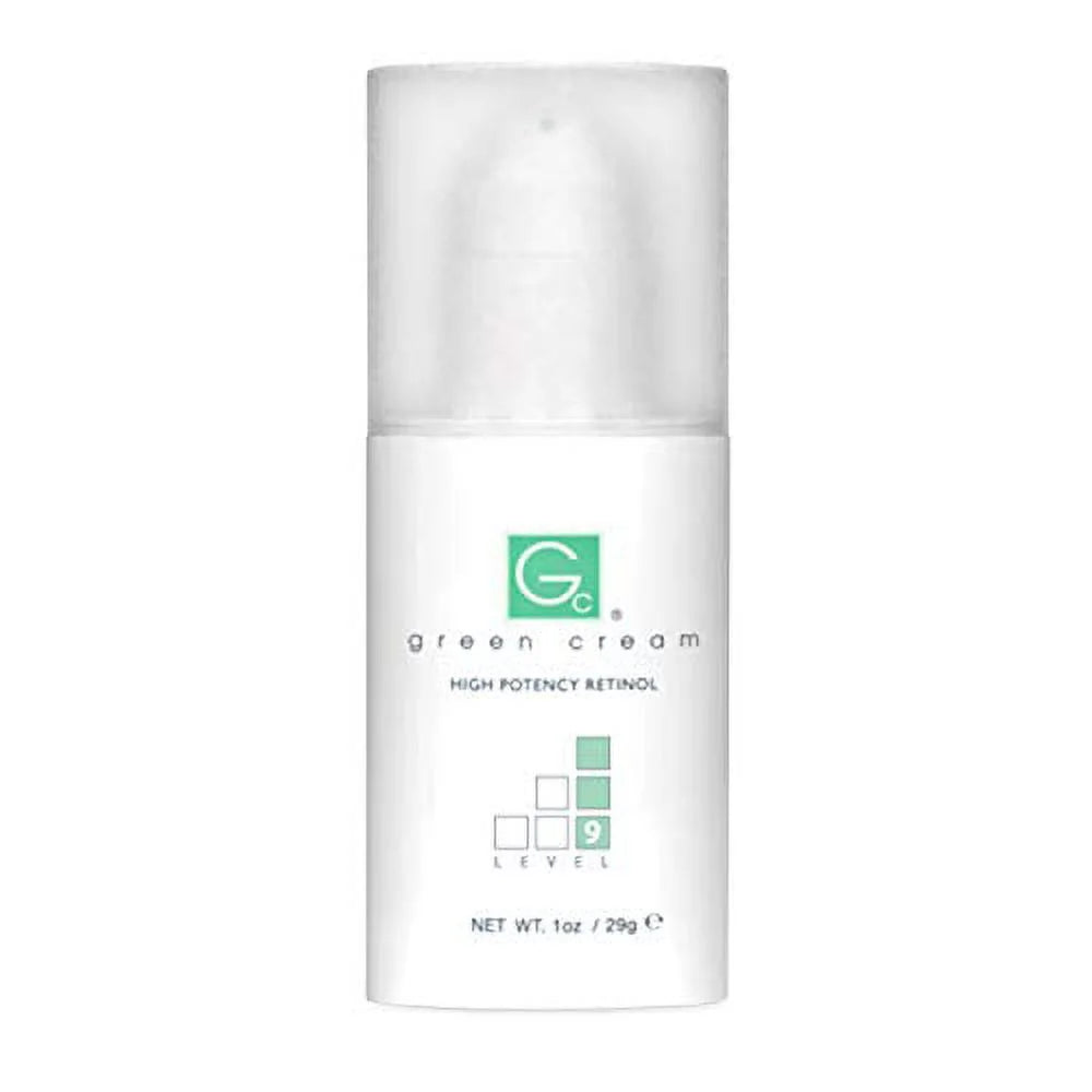 Level Cream Airless Pump, Green Retinol, Potency, High 9, Ounce 1