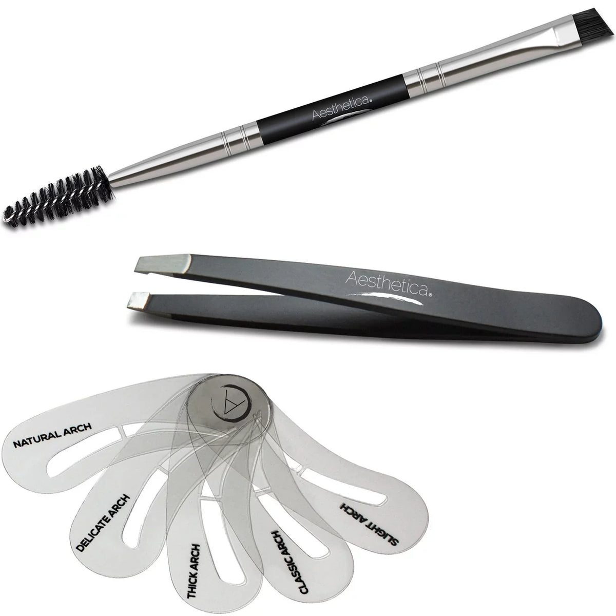 Contour - 6 Palette 5 Spoolie/Brush Powders, Eyebrow Aesthetica Duo, Highlighter, Instructions Kit Tweezers, Eyebrow Stencils, & Makeup - Brow Wax, Brow 16-Piece Eyebrow Concealer