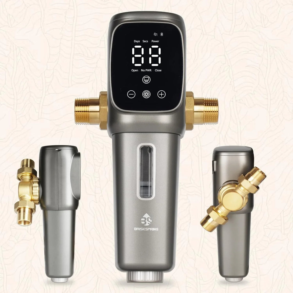 King FNPT Connector Sediment Filter liquid + Touch-Screen Spin OUWI's Model House Flushing 3/4" Automatic and 40 MNPT Head, 360°Rotatable Filter, Whole Micron Drainage, Reusable Down 1" System,