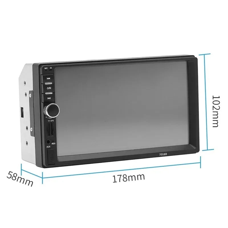 Camera Stereo Car with FM Din 7 Car Bluetooth Mirror Screen Radio Receiver with Backup Radio Link Audio and Inch USB Touch Remote Control Double