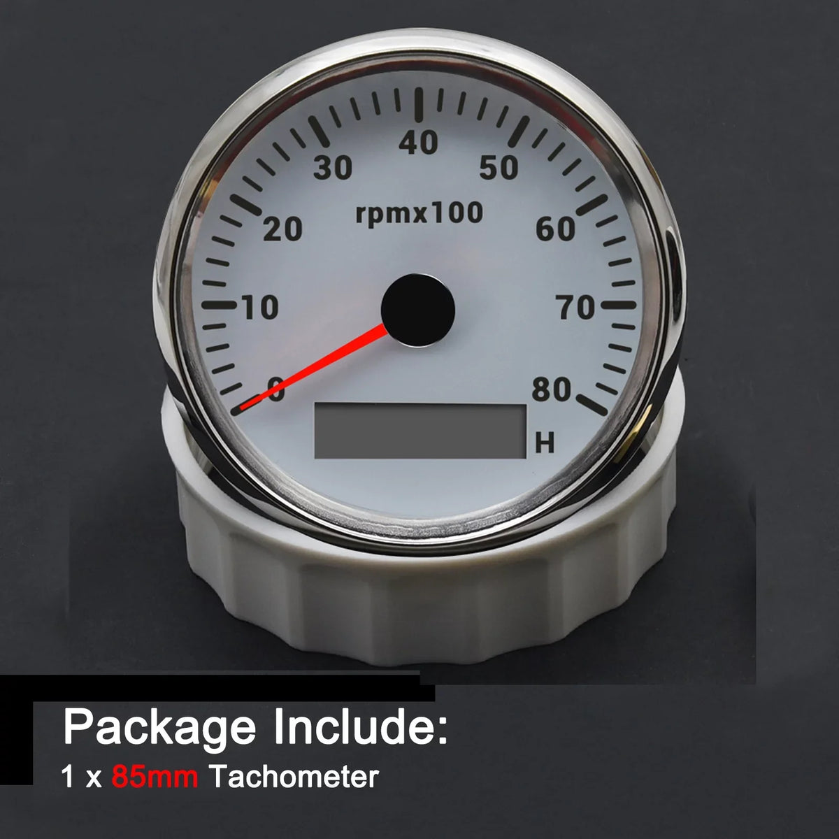 Tachometer Boat Hour Meter Gauge 85mm Marine 0-8000RPM Waterproof Tachometer Geloo