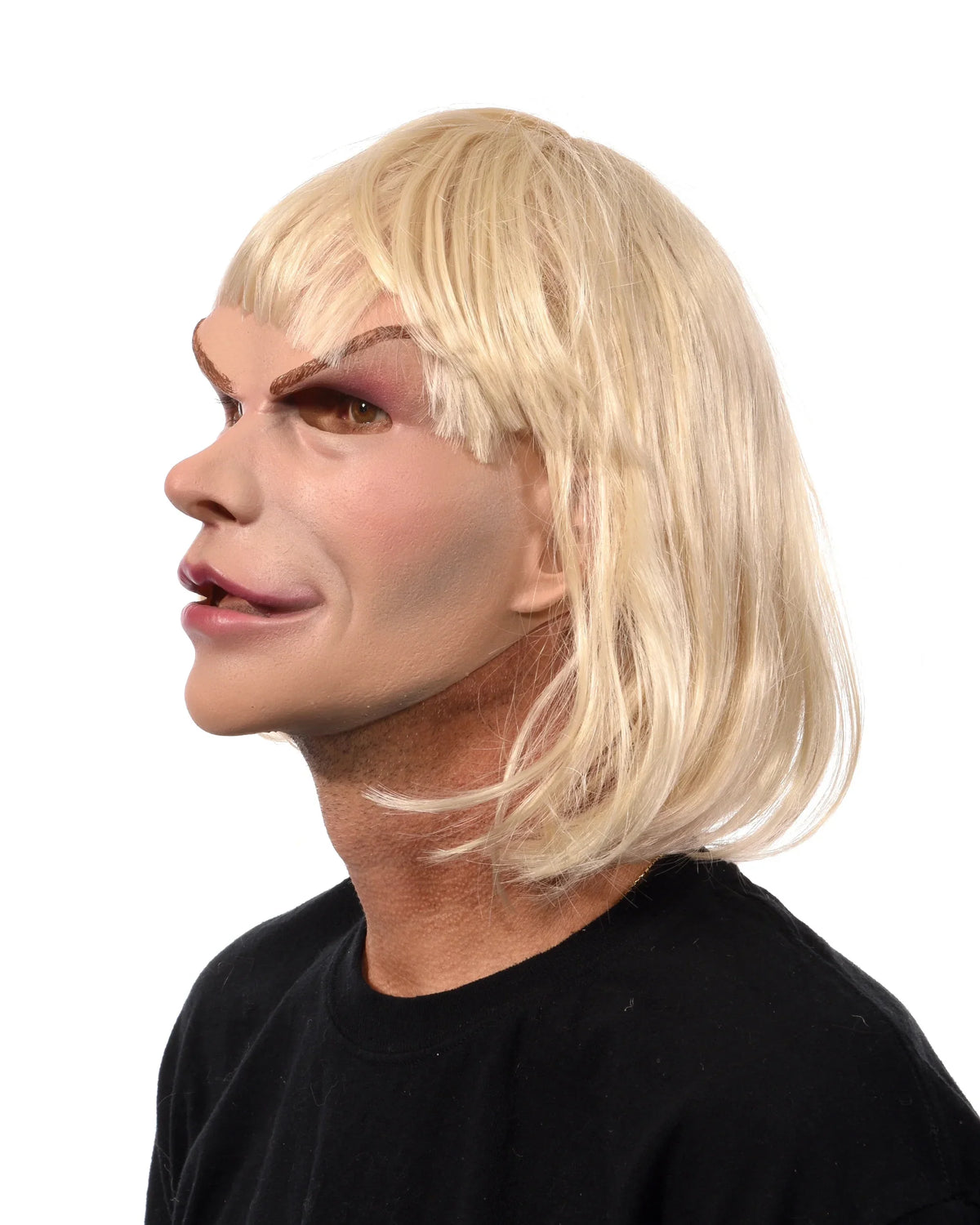 Face Latex Hair Blonde Mask Blonde with Woman attached Female