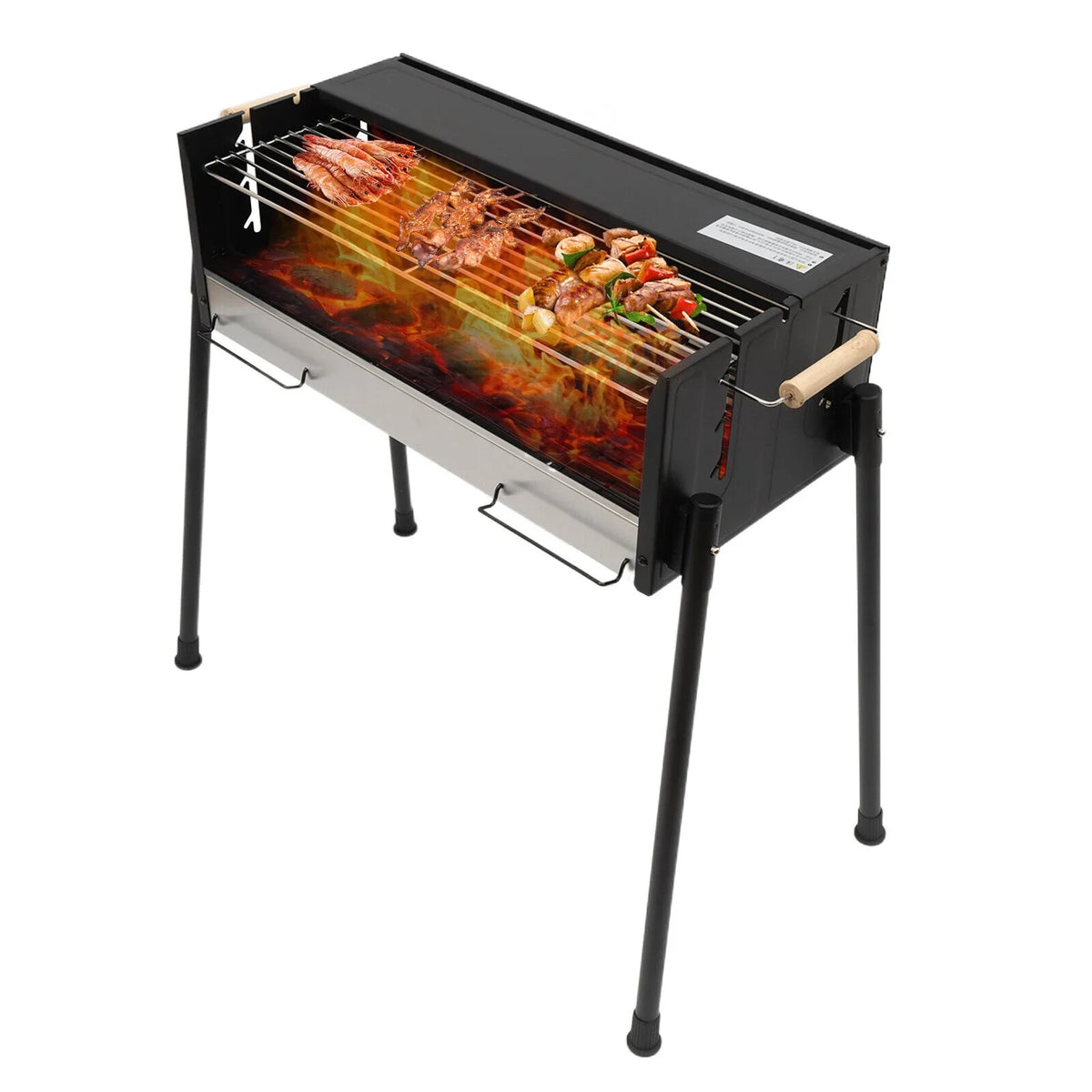 Stainless 304 Picnic Food Grill Steel Grill Kits Barbecue Miumaeov Charcoal Grade Grill Charcoal with for Portable Camping Grill Folding BBQ Tool