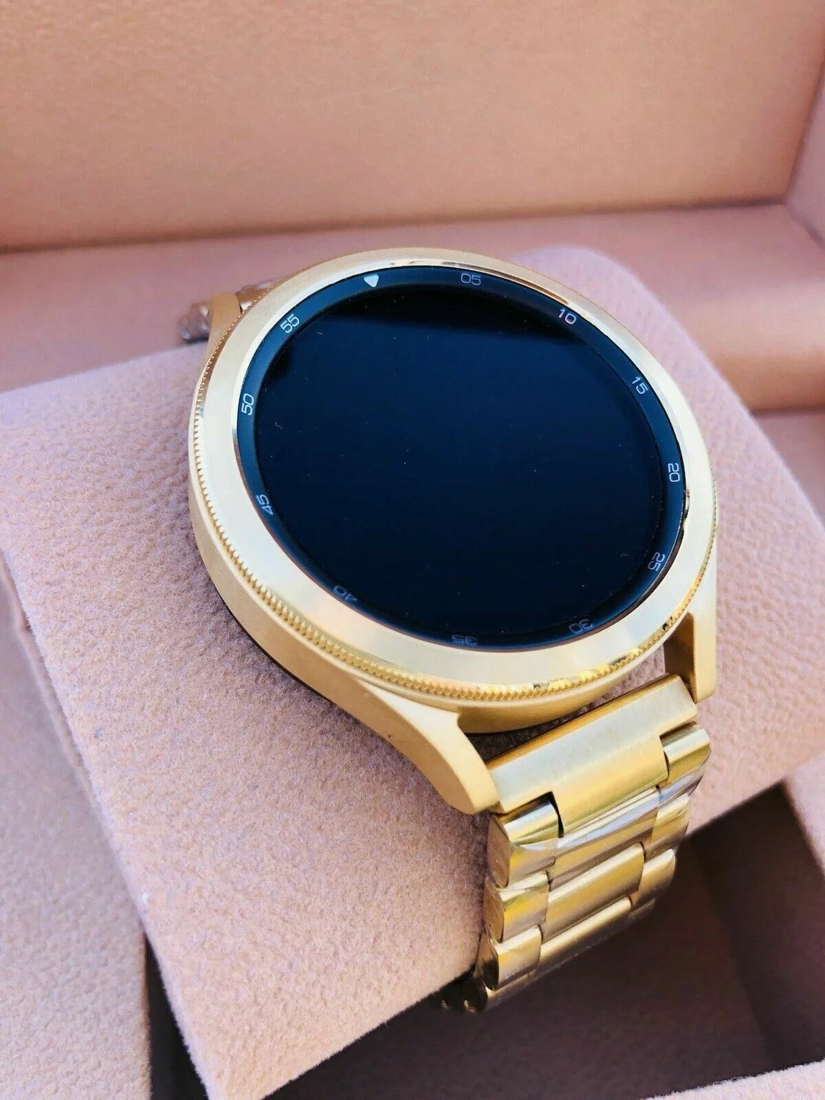 LTE Band Bezel 4 Gold Plated Watch Gray Gold 46mm Gold Custom 24k Galaxy