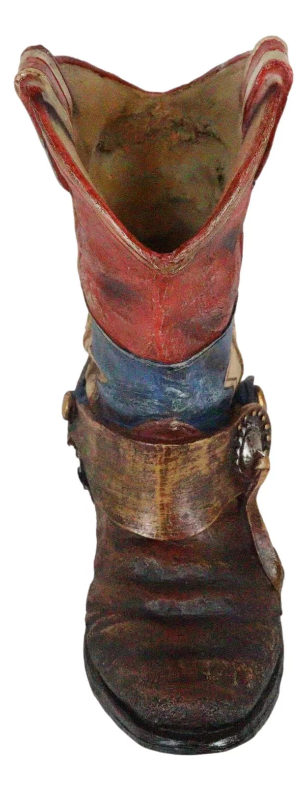 Vase Cowboy Boot Patriot Texas Floral Planter Spur Rustic Flag Star Western With