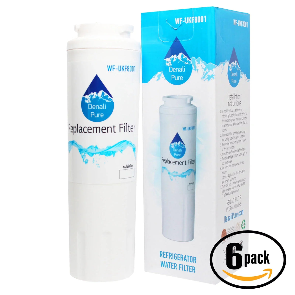 KitchenAid 4396395 Fridge Compatible Replacement liquid Filter KitchenAid - Filter liquid Refrigerator KFCS22EVBL5 Cartridge 6-Pack for with
