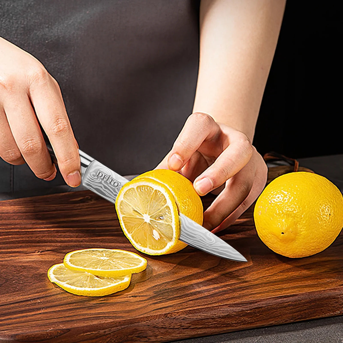 Ergonomic for Gift Carbon Chef DFITO Kitchen Steel Stainless Restaurant Knife, Knives,High or and Professional Blade, Ultra 3PCS Knife Home Handle Box Sharp Set, Chefs