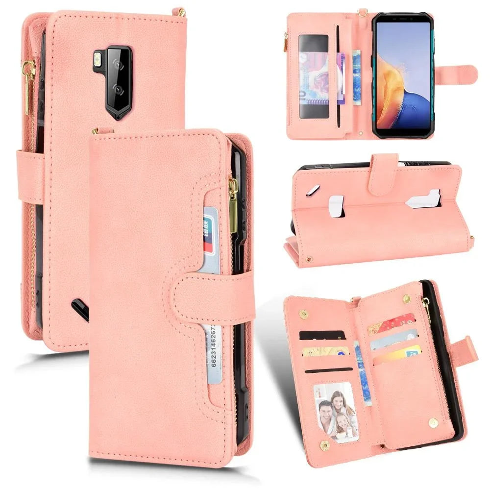 PU Wallet Flip Leather Armor Leather Ulefone Card Zipper for Case Holder Magnetic Cover X9