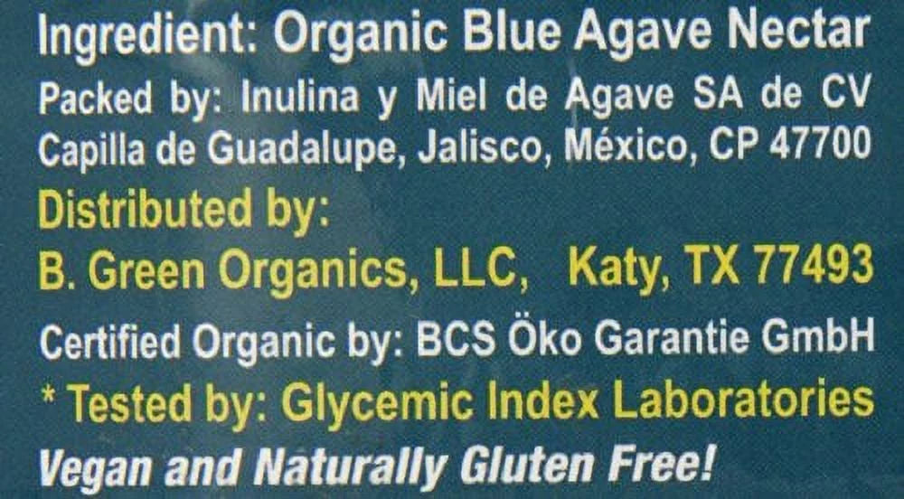 Raw Ounce Blue Green Organic 176 Nectar, Agave Blue,