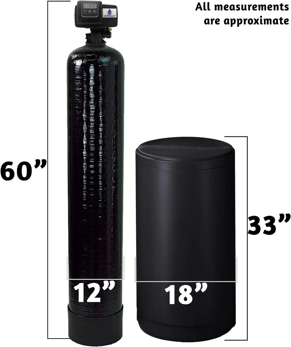 Whole Resin,1" Pro cubic Fine Tanks Mesh Iron Connection, Black 2 64k Foot with liquid and Plastic MNPT Softener Home AFWFilters