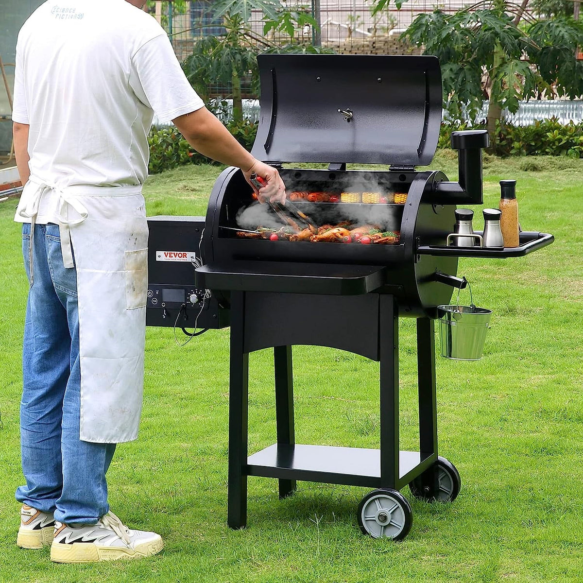 Portable Grill 53" Cooking with VEVOR exterior Cart Grill BBQ Duty Charcoal Heavy