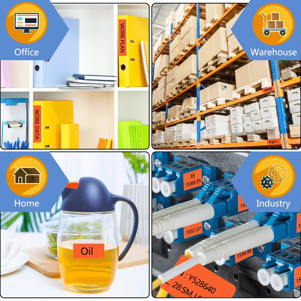 TZe 0.47'' TZe-B31 TZB31 D400 Tape Laminated TZ-B31 Pack for Brother Orange D210 Label 12mm TZ Maker on Cube Black Compatible 8 GREENCYCLE PT-D600 Label in P-Touch H110 TZeB31 use Fluorescent