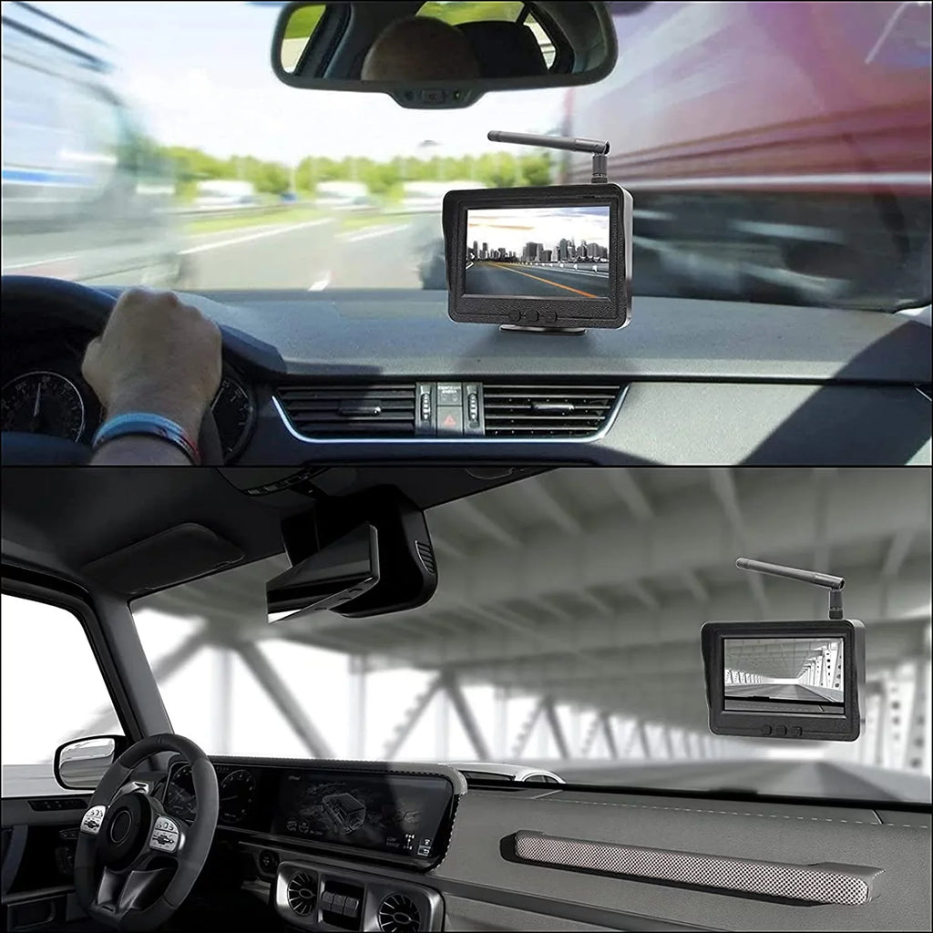 Backup for Vision 170 Monitor View 4.3"" RV Camera Car, B-Qtech for Waterproof Camera Wireless Truck, Night LCD Rear with
