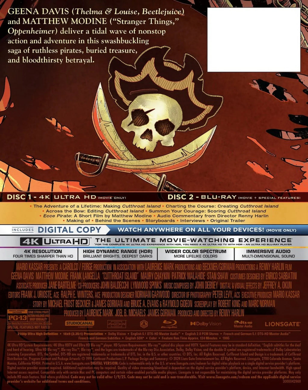 (Steelbook) HD Ultra Digital + (4K + Island Copy) Cutthroat Blu-Ray Exclusive) (Walmart
