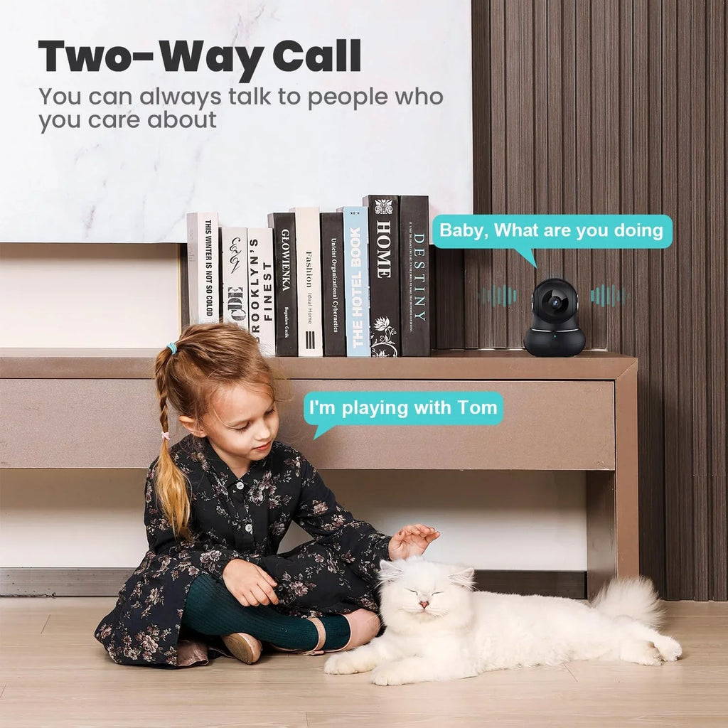 Litokam Indoor 360 Indoor for Security Motion Pet Home 2K Camera Detection, Camera, Cameras Pan/Tilt with Security