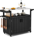 Rolling Towel Rack, Cabinet, Island And Storage Island With With Spice HDPE Steel Rack, Table Cart, Kitchen Black Hooks, Stainless Kitchen Top