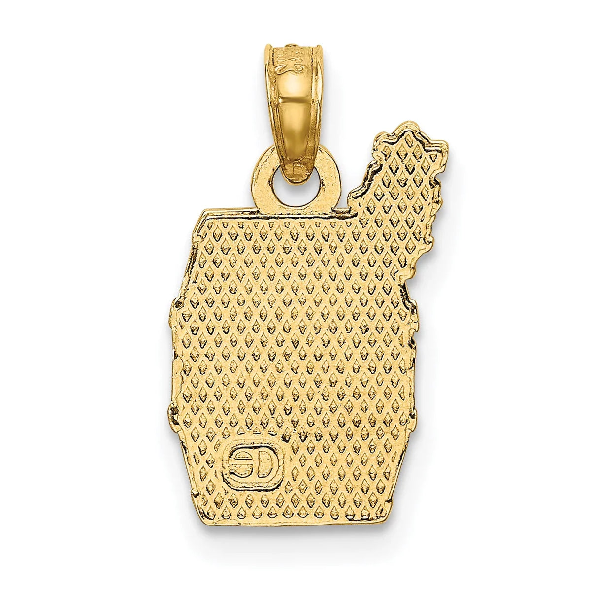 Gold FJC Barrel Grapes 14k Finejewelers Charm with Yellow Wine