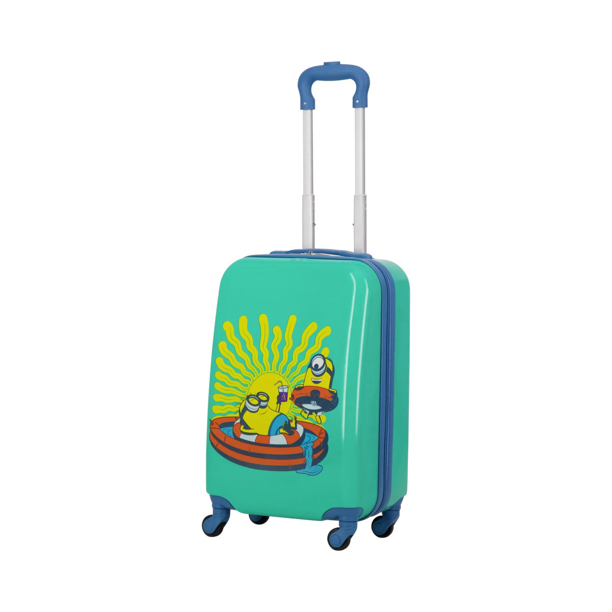 Suitcase Rolling Teal Spinner Hardshell Carry Wheels, 21 Inch Kids On with Minions Luggage,