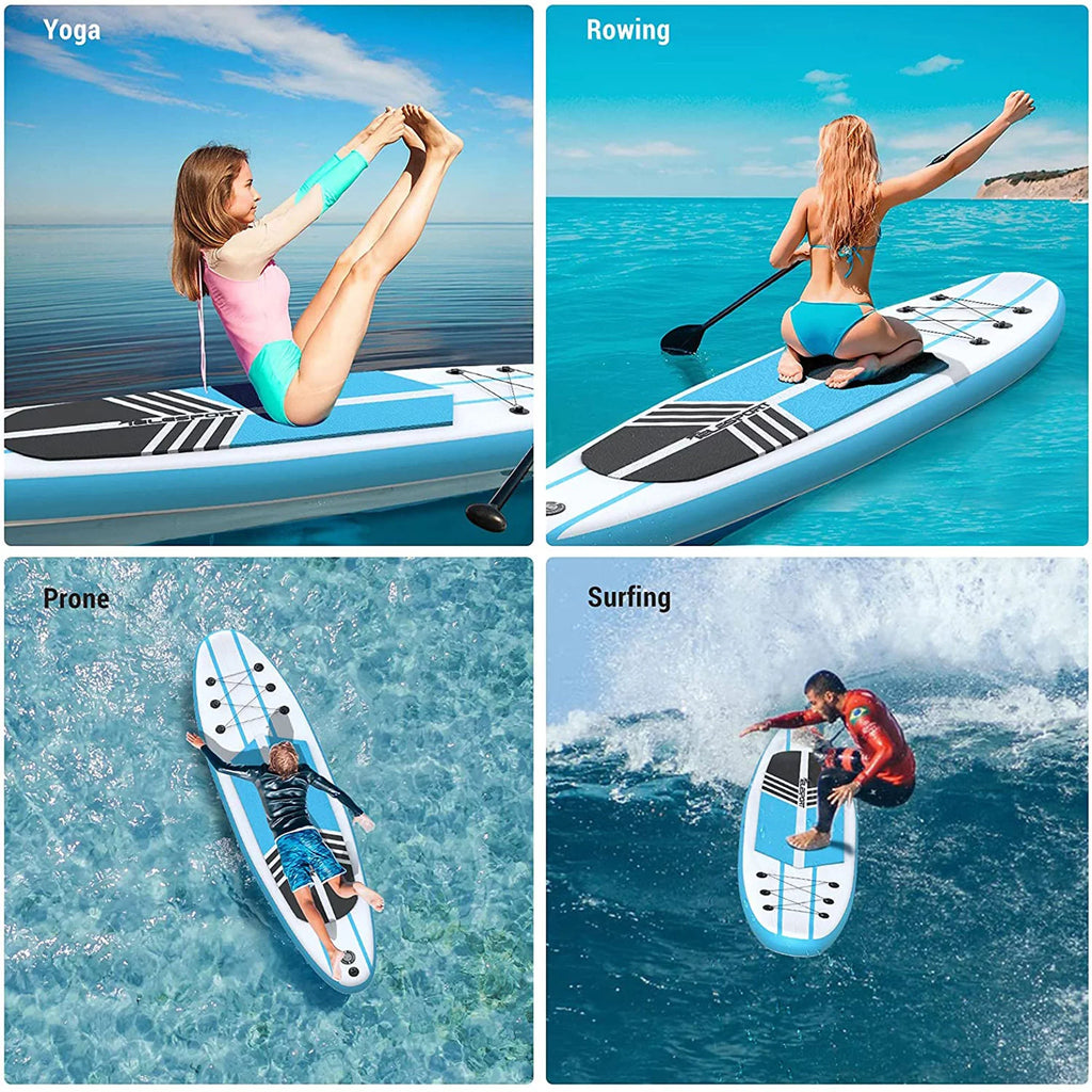 Paddleboard Paddle Accessories, & Boards Blue Blowup SUP White w/ TELESPORT