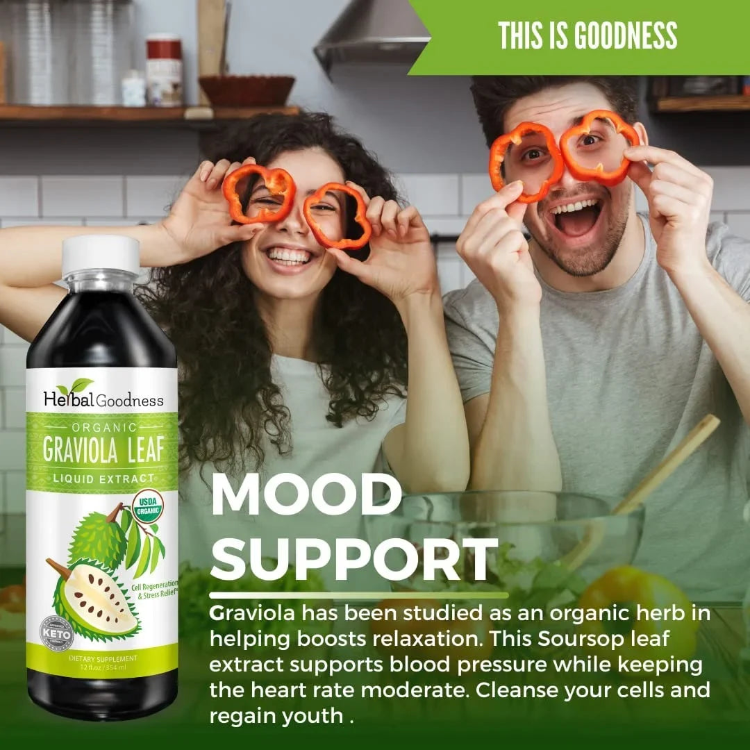 Ð & Cell Leaves Bottle (Guanabana) GMO, Extract Relief Support Leaf USDA Liquid Organic, Regeneration Ð Ð & Boost Graviola Kosher 12oz Immune - - Soursop Non - Stress