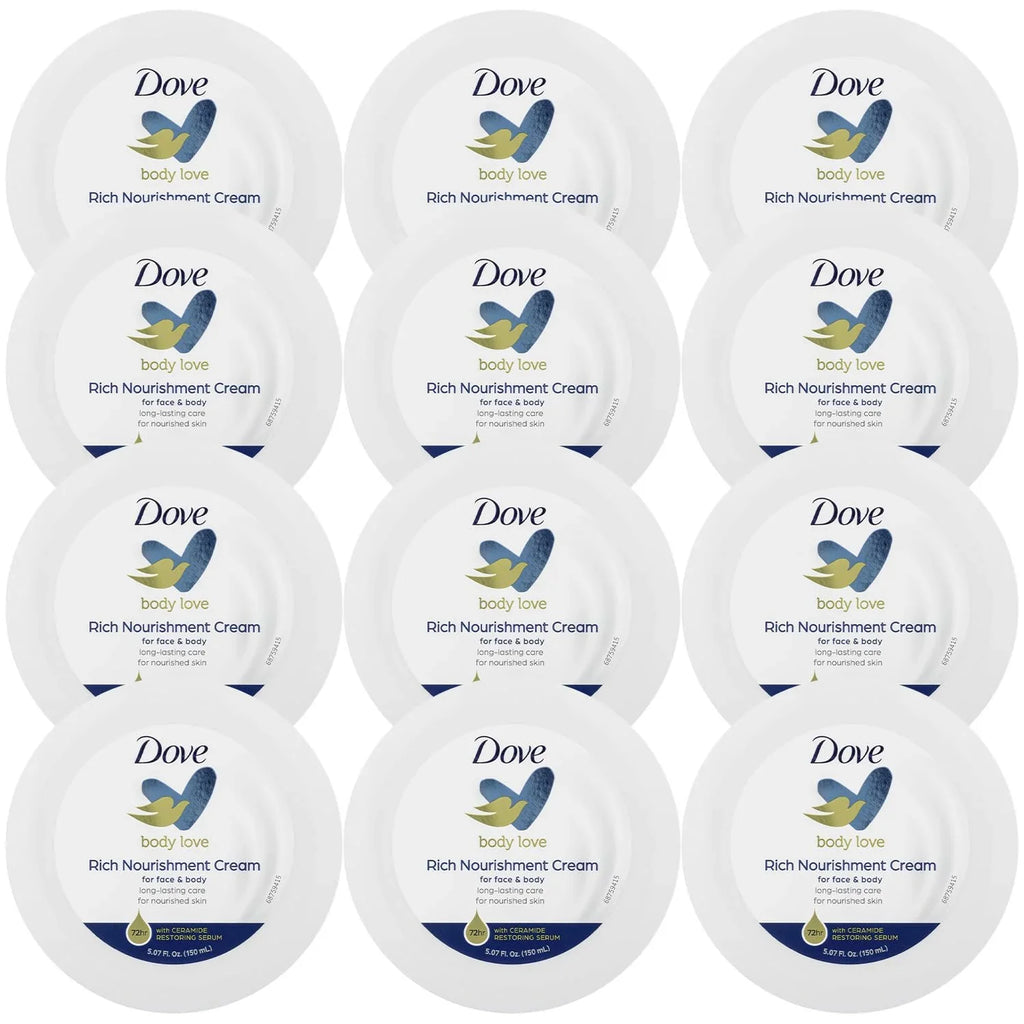 Cream, Moisturizing Of Dove Ceramide Body Fast-Absorbing Fl 5.07 For Nourishment Body Extremely Rich 12) Skin, 72-Hour Hand Lotion With & Face, Dry Cream Serum, (Pack Oz Love