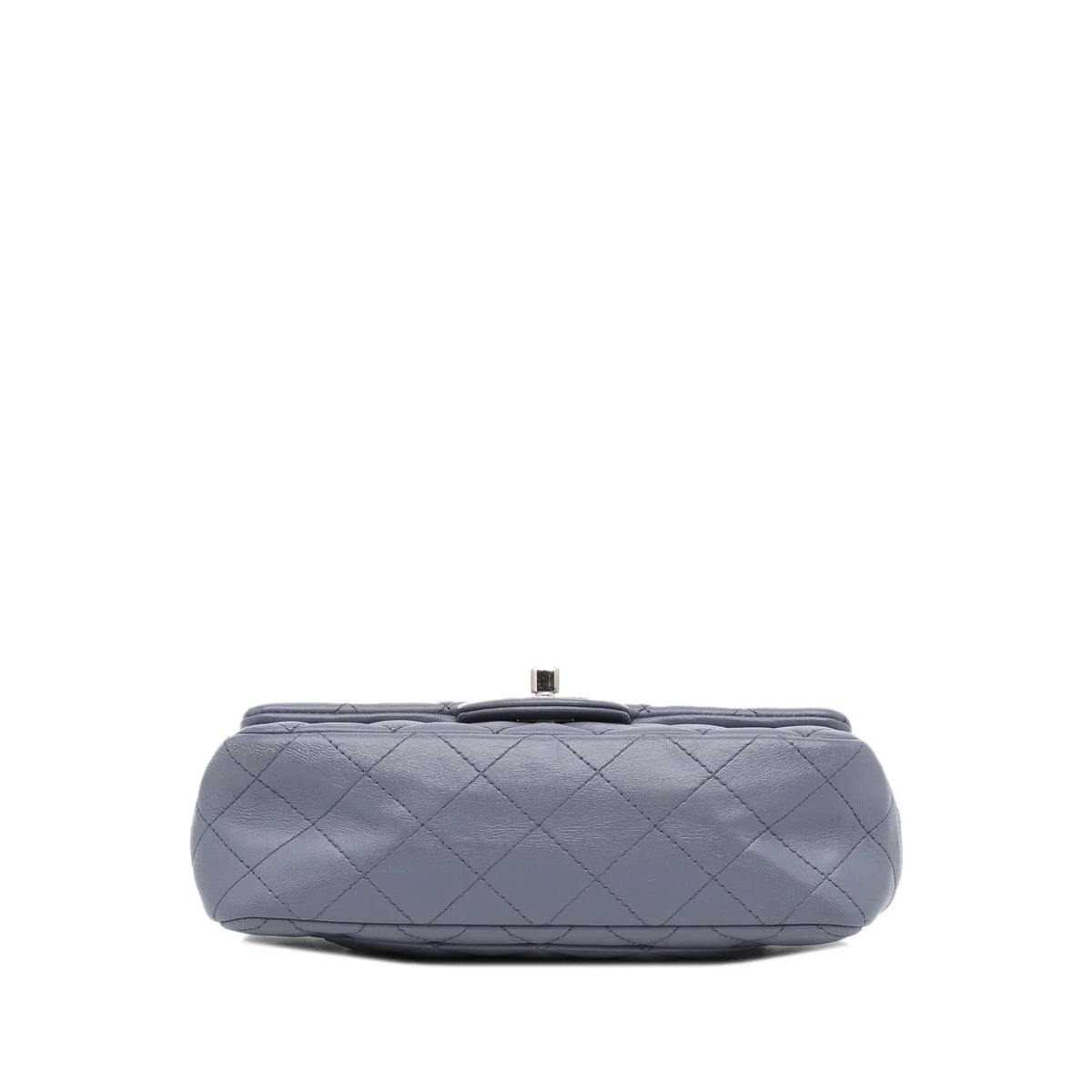 Crossbody Lambskin Single Mini Unisex Leather Pre-Owned Classic (Fair) Bag Flap Rectangular Authenticated Gray
