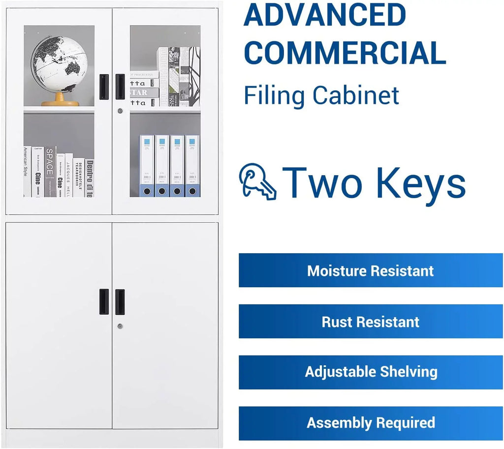 Cabinet Tool for 71" Office with Metal Steel Office,Home,- Storage Cabinets Assembly Glass Doors Locker,Locking Required STANI Storage
