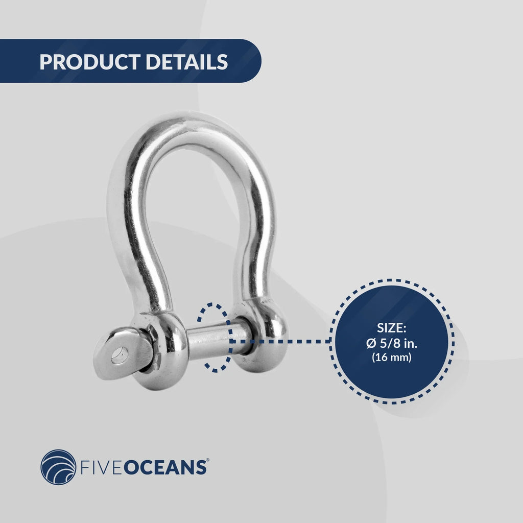 Pin Screw Steel Stainless for FO430 Oceans Shackle 5/8 Anchor Sailboat Shackles, Five Boat, Bow