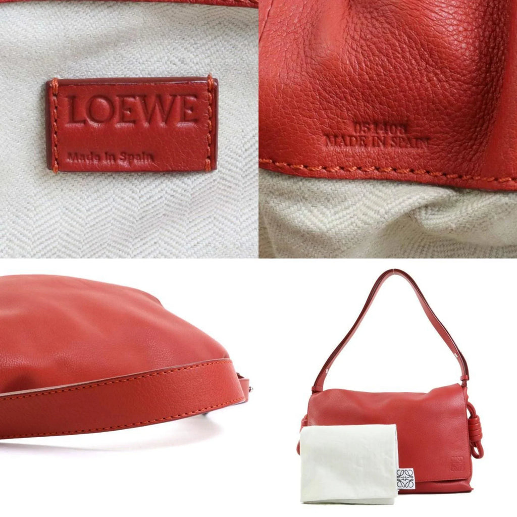 Shoulder Red (Good) Bag LOEWE Orange Leather Women's Pre-Owned