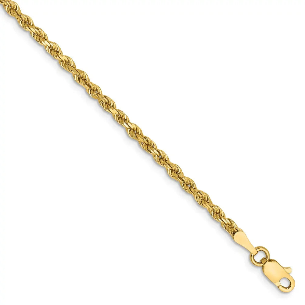 with Teens; Diamond Men Rope Clasp Gold Adults 14kt Chain Yellow Chain for Cut and Bracelet; Lobster Women for 2.25mm Real and