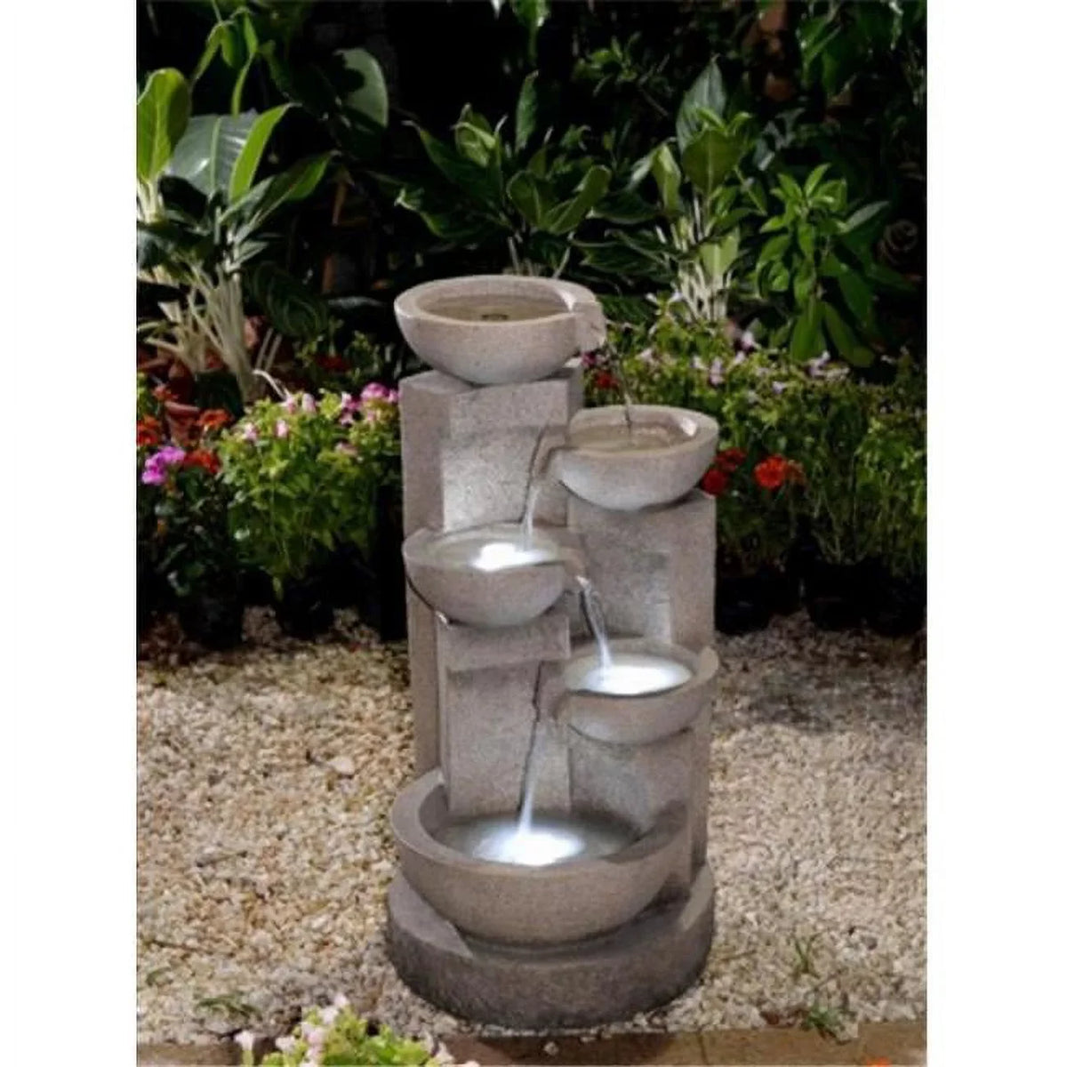 liquid Multi-tier Bowls Light Fountain with JecoInc FCL107 Led
