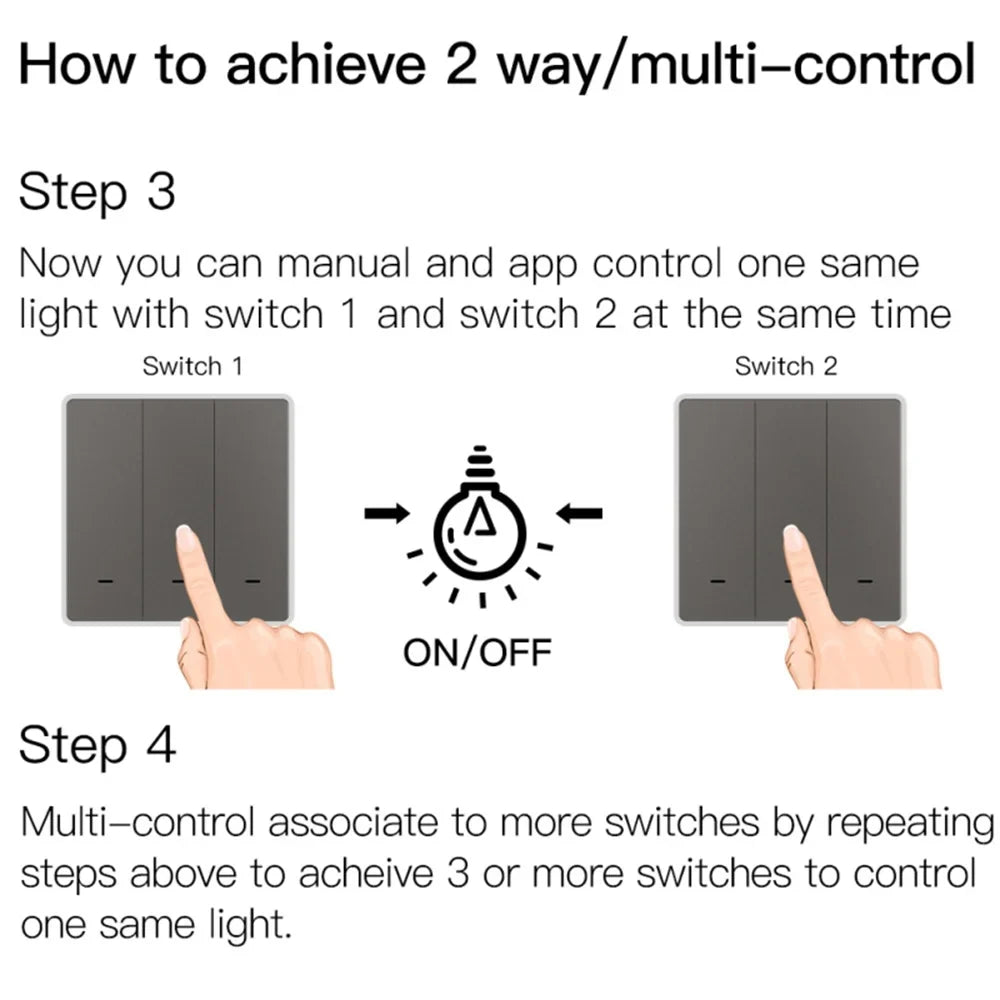 with/without Life Way ZigBee Alexa 2mqtt Capacitor Neutral 2/3 Google Switch Wire Smart Works Tuya No Light Smart with Needed