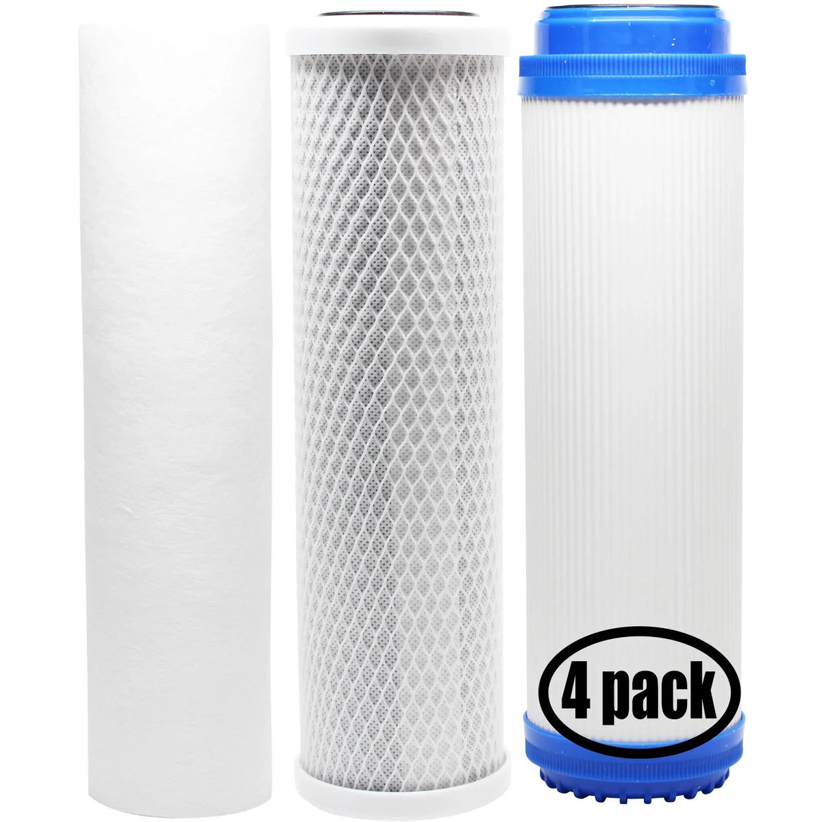 '- Pure & Brand GAC Everpure Denali Filter, Sediment for Replacement RO for Filter - PP EV979782 4-Pack Filter System Kit SC10-11 Filter Carbon Block Includes