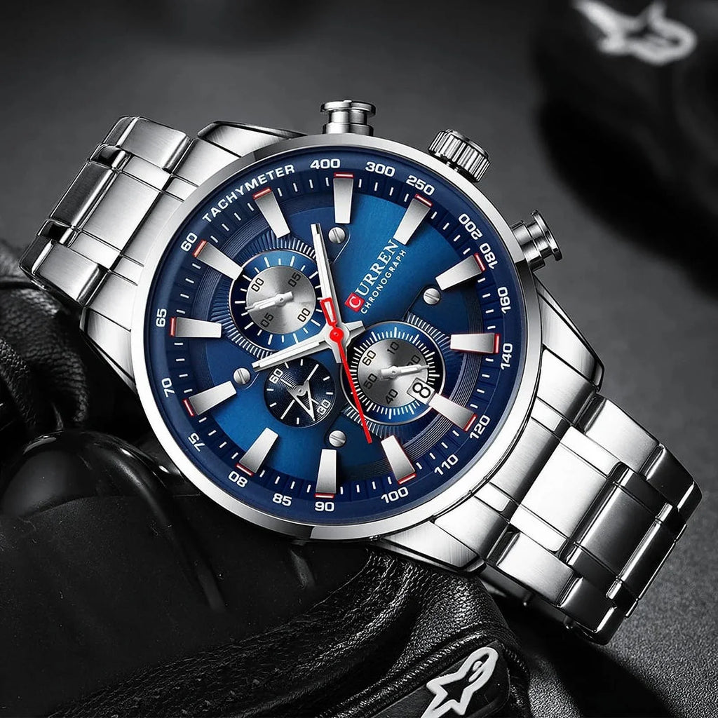 Wrist for Watch Sport Men Men’s Relogio Masculino Date Luxury Top Waterproof Black Chronograph Brand Watches Silver Watches New Quartz