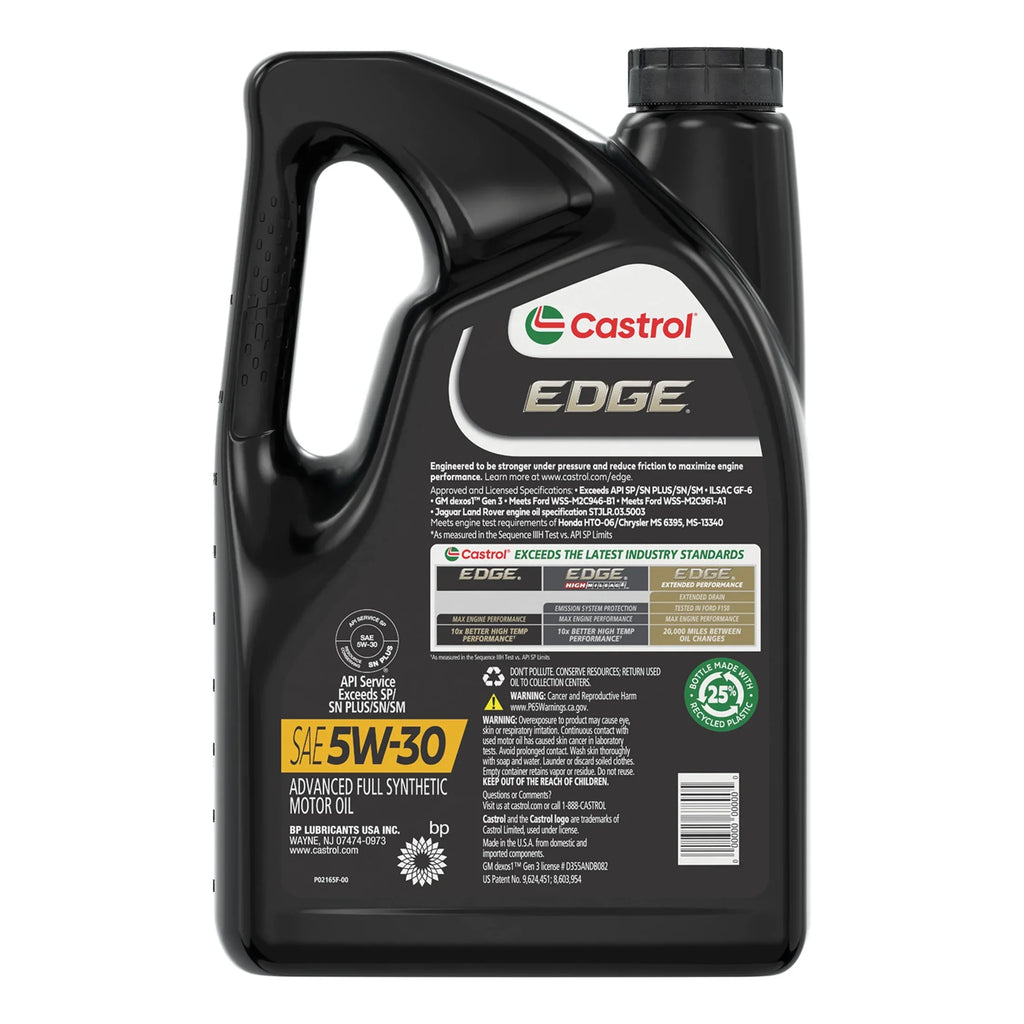 5 5W-30 Motor Oil, Quarts Full Synthetic Castrol EDGE Advanced
