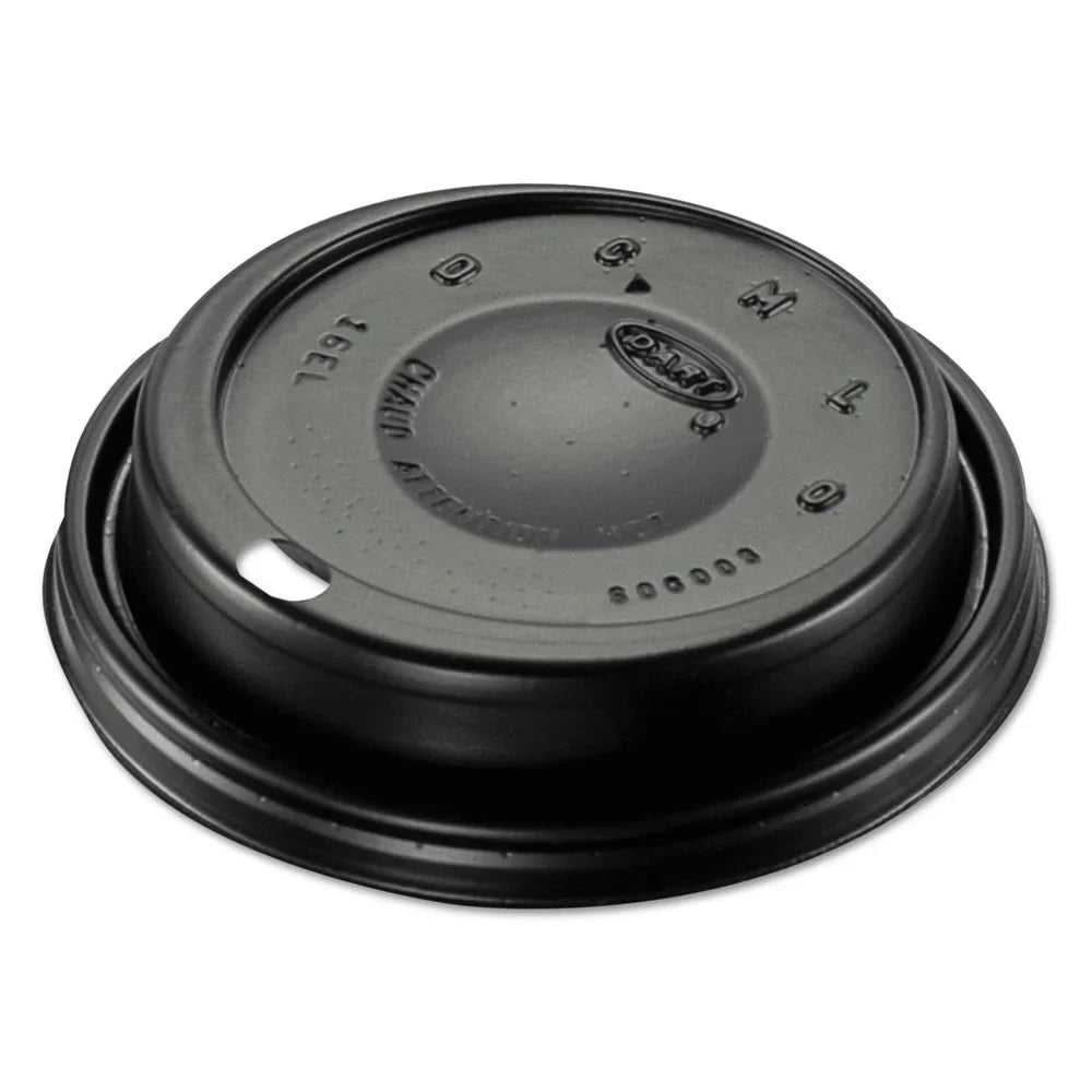 Cappuccino 16ELBLK Lids Dart - (1000/Carton) Black Plastic Sipper Dome