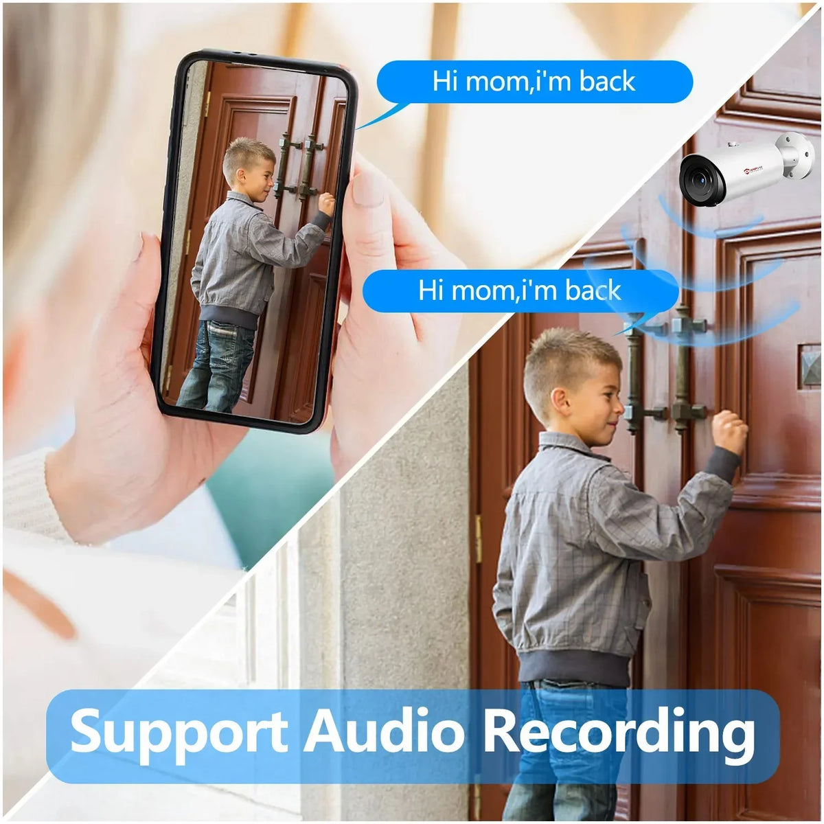 Mic Human Distance Support Camera IP66 Bullet Built ANPVIZ 4X H.265 Zoom in Vehicle IR 8MP Detection Camera 30M