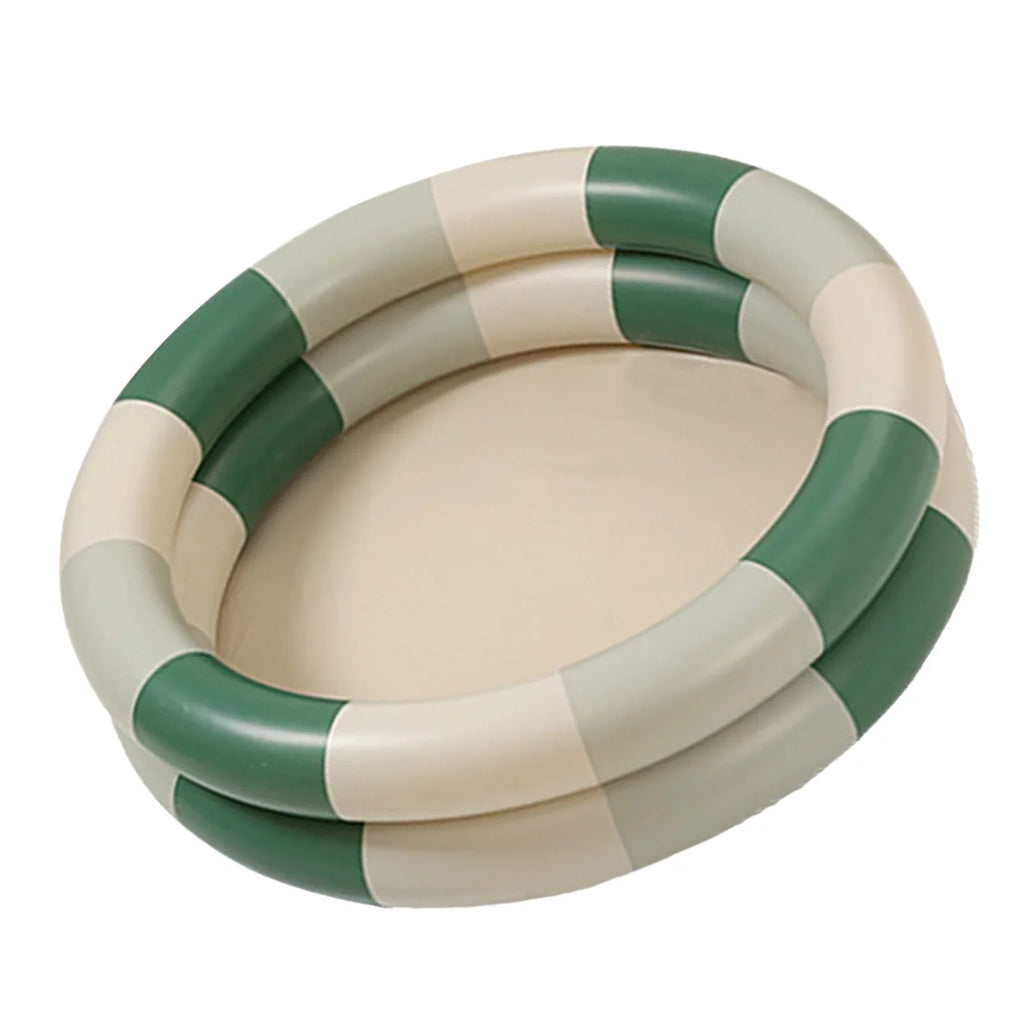 Stripe Swimming Pool Family Baby Retro Pool Cute Thickened Up liquid Pool Buumin Green design Blow Inflatable