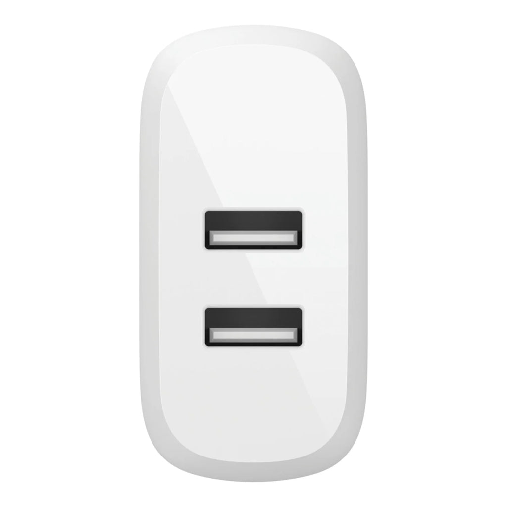 Belkin (24W) White for 8-Pin iPhone Charger USB Dual + Wall Cable -