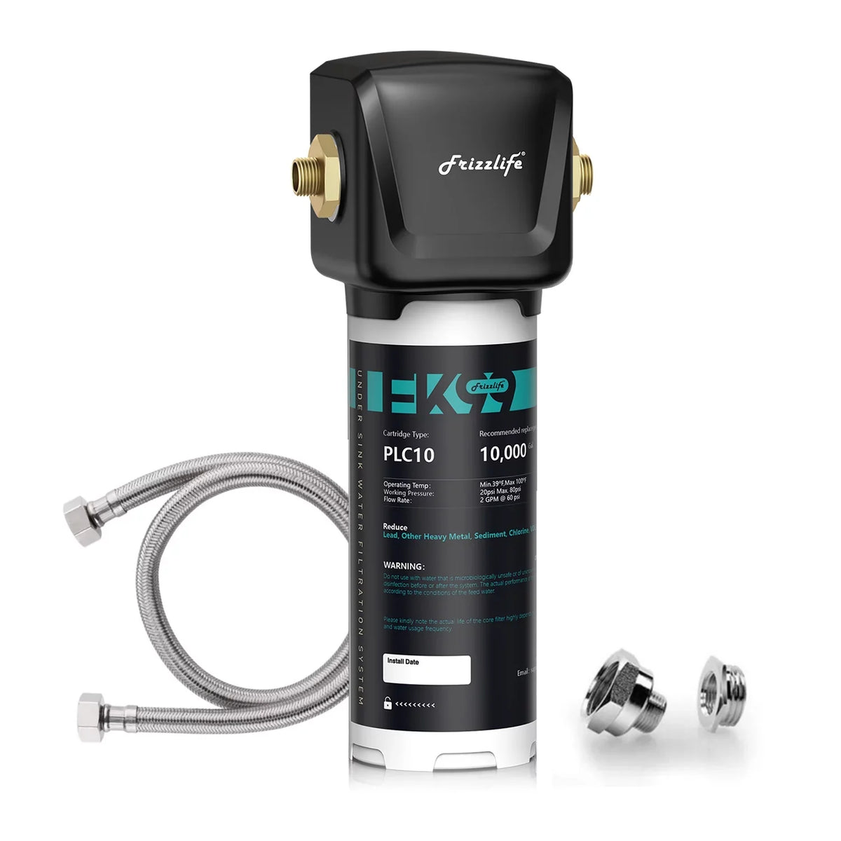 Taste&Odor,High 99.99% Chlorine, Lead, FK99 Micron, liquid Remove Sink Bad System, Filter 0.5 Capacity Frizzlife Under