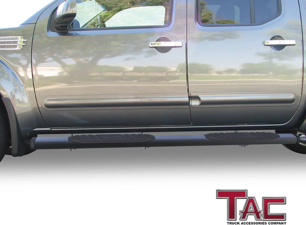 Step Steps Cab Bars Crew Aluminum Pickup 5” Nerf Off-Road Accessories Fits 2005-2024 Texture 5" Truck Black Frontier Rails 2Pcs Side TAC Nissan