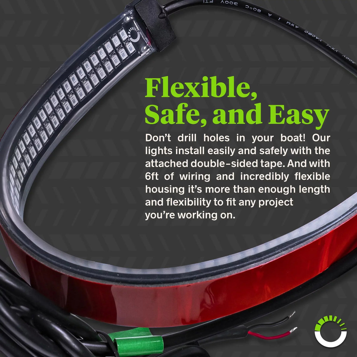 Boat 2-Row 132 LED Strip Marine Kit Navigation Light Red Pontoon for Kayak Green