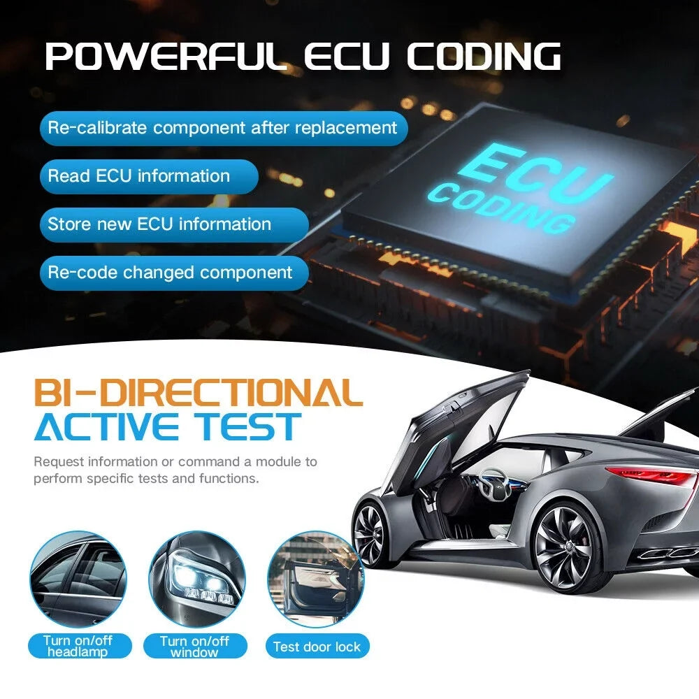 EOBD Scan Free Resets OBD Reader Systems Scan Update Tool TPMS Coding Bi-Directional Tool Car Diagnostic Control OBD2 Service FOXWELL Test GT75TS Automotive Actuation Scanner Full Code ECU 30+